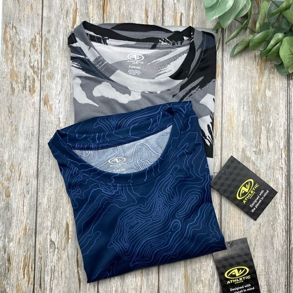 Men's Active Lightweight Jersey Short Sleeve T-Shirts 2-Pack Size S